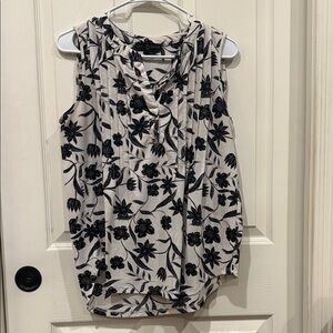 Fred David Black and White Floral Blouse